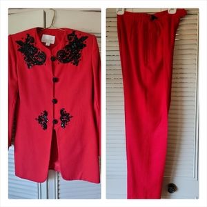 Ivana Trump pantsuit,  size 8 red